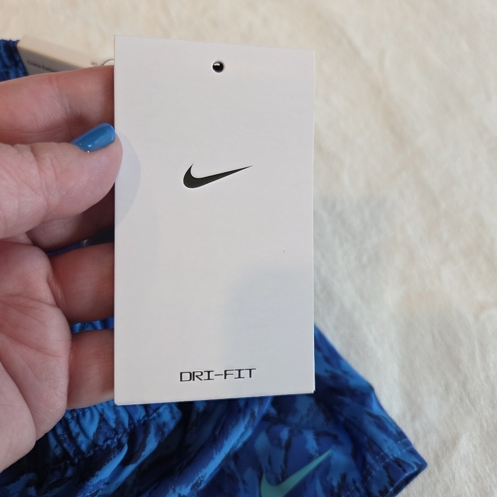 Nike Kids Small Blue Dri-Fit Training Shorts FQ4527-435 Abstract Print Pull On - Picture 5 of 10